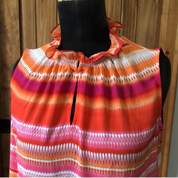 Multicolored Striped Sleeveless Blouse - Picture 5 of 9